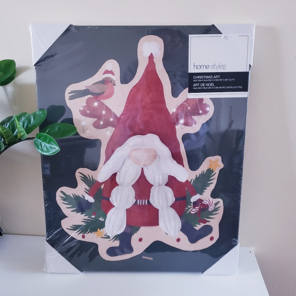 GNOME Christmas Wall  Art NIB ( 16"× 20" × 0.7")